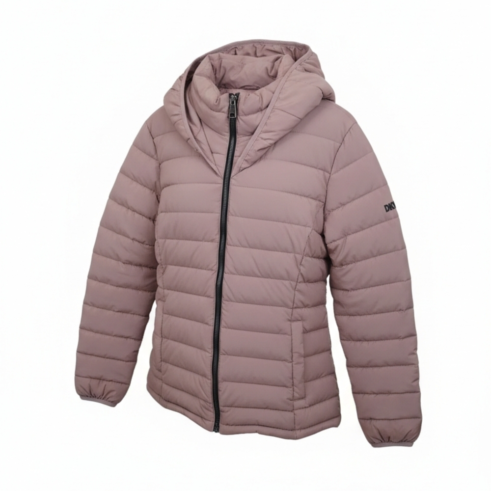 DKNY WomensPuffer Jacket - Dusty Pink